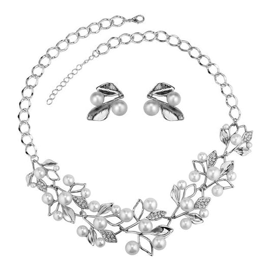 YouBella Fashion Afghani Tribal Jewelry Set for Women and Girls | Beaded Necklace and Earrings Set | Color: Silver | Material: Brass | Silver-Plated | For Gifting and Weddings | Skin-Friendly