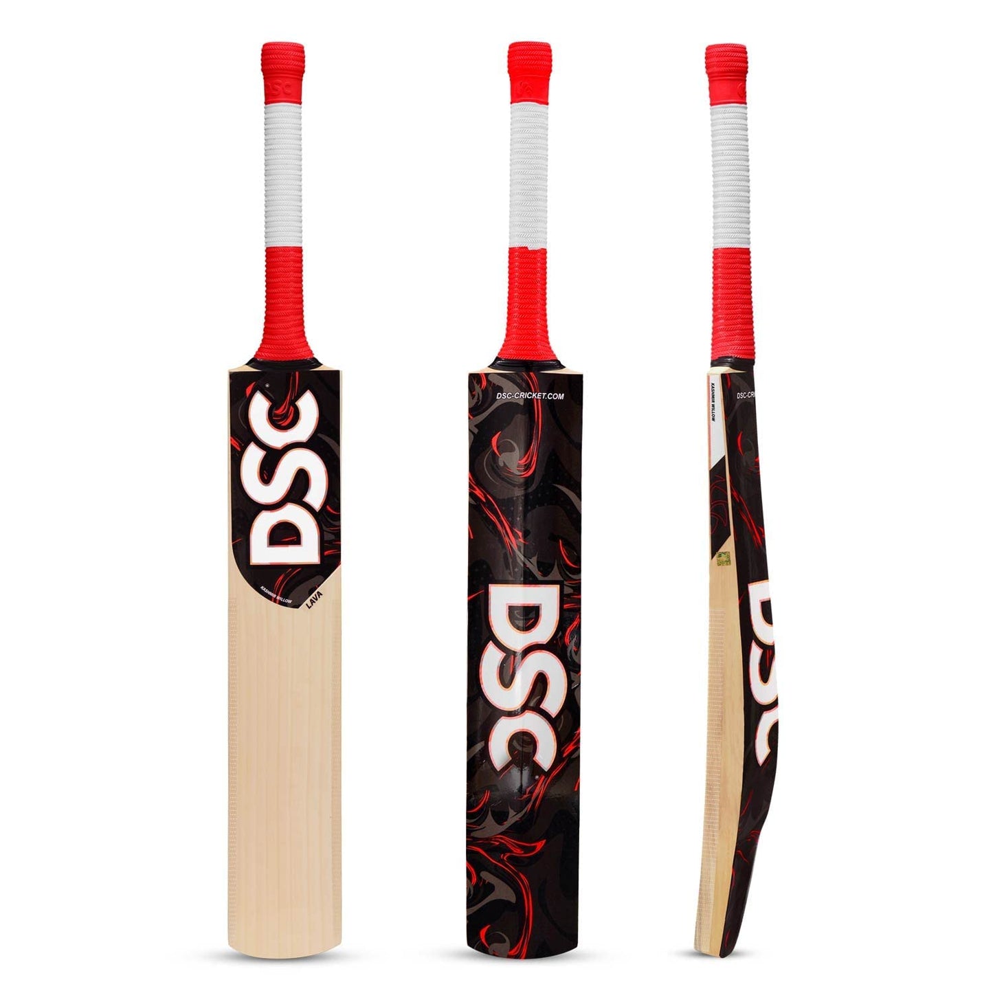DSC Lava Cricketschläger für Herren und Jungen (Beige) | Material: Kashmir Willow | Leichtgewicht | Kostenloser Bezug | Spielfertig | Für fortgeschrittene Spieler | Ideal für Lederball