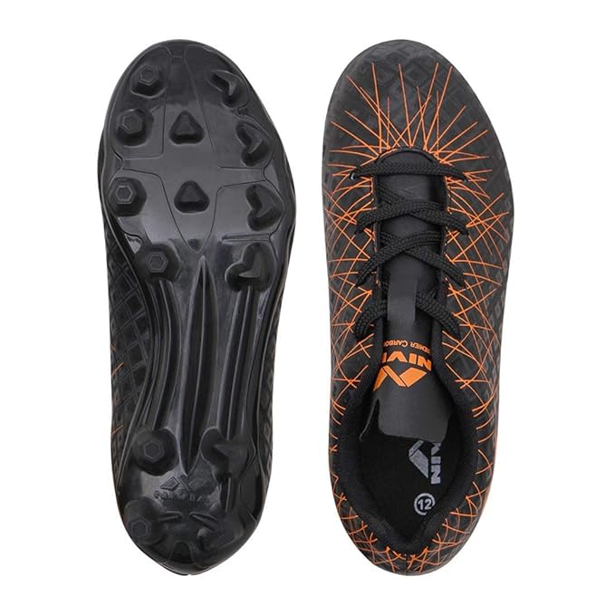 Nivia Premier Carbonite 2.0 Fußballschuhe | Synthetisches Leder | PVC-Sohle | Schnürverschluss | Gepolstertes Fußbett