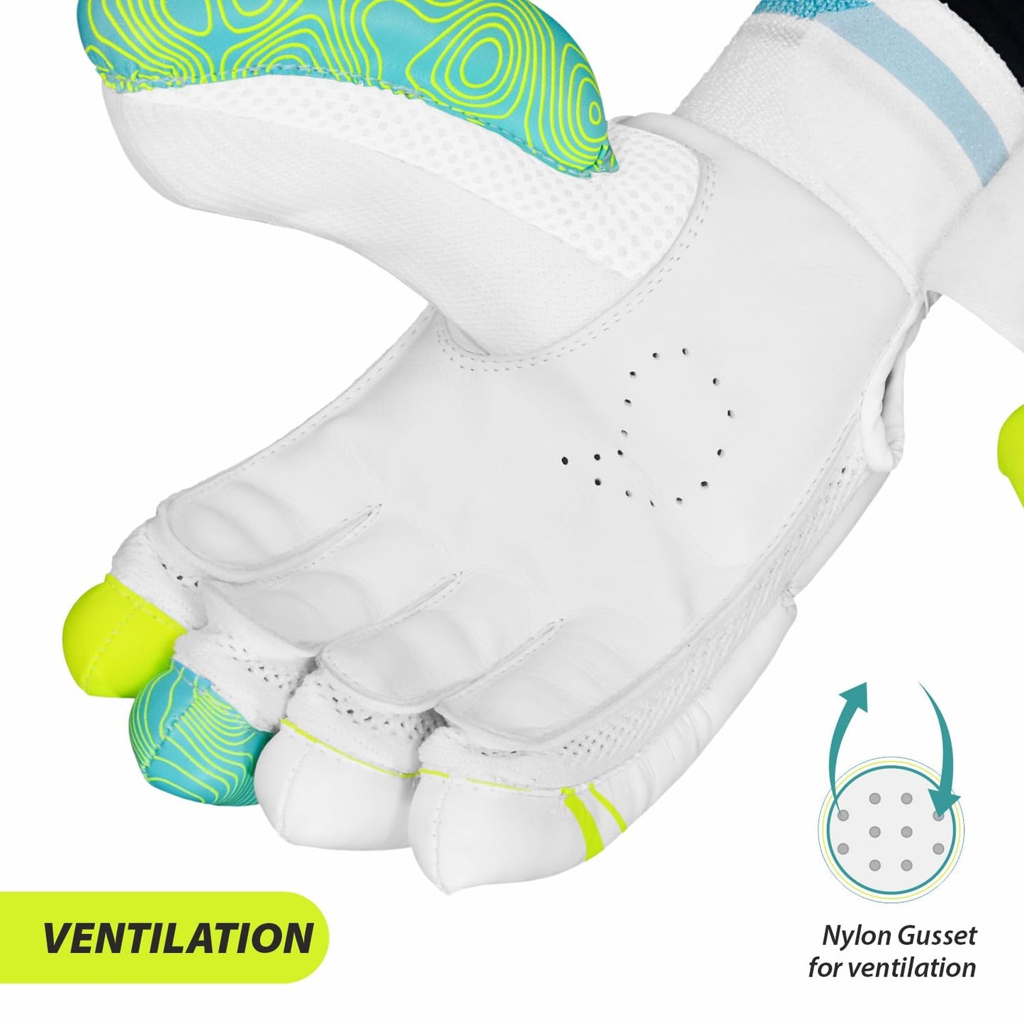 DSC Condor Atmos Cricket Batting Gloves | Multicolor | Für Linkshänder Batsman