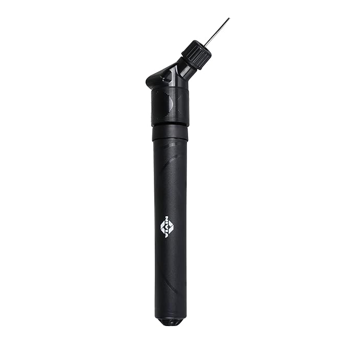Nivia Double Action Ball Pump (Black) | with needle air pump for sports football, volleyball, basketball, rugby, soccer, and other inflatable balls | Stainless steel pin air pump