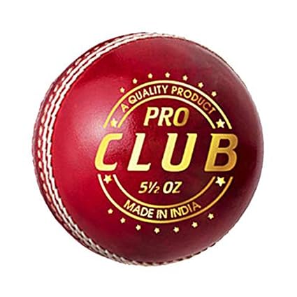 DSC 1501235 Pro Club Cricket Leather Ball (Red) | Waterproof leather ball | Suitable for training games | Tournament games | Top quality cork