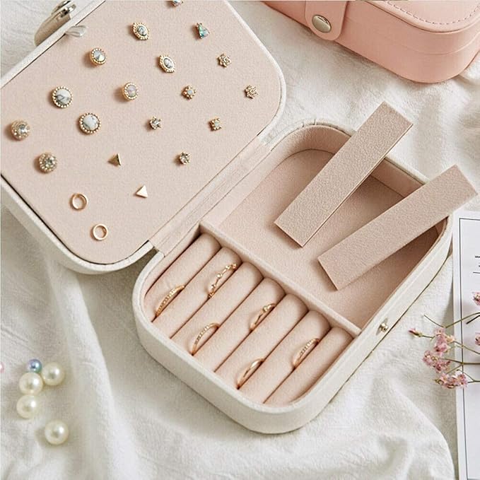 YouBella Tragbares Schmuck-Organizer-Etui | Mit Trennwänden | Rosa | Material: PU-Leder | Elegantes Aussehen | Ideal für den persönlichen Gebrauch und zum Vergolden | Mehrzweckspeicher | Für Frauen und Mädchen
