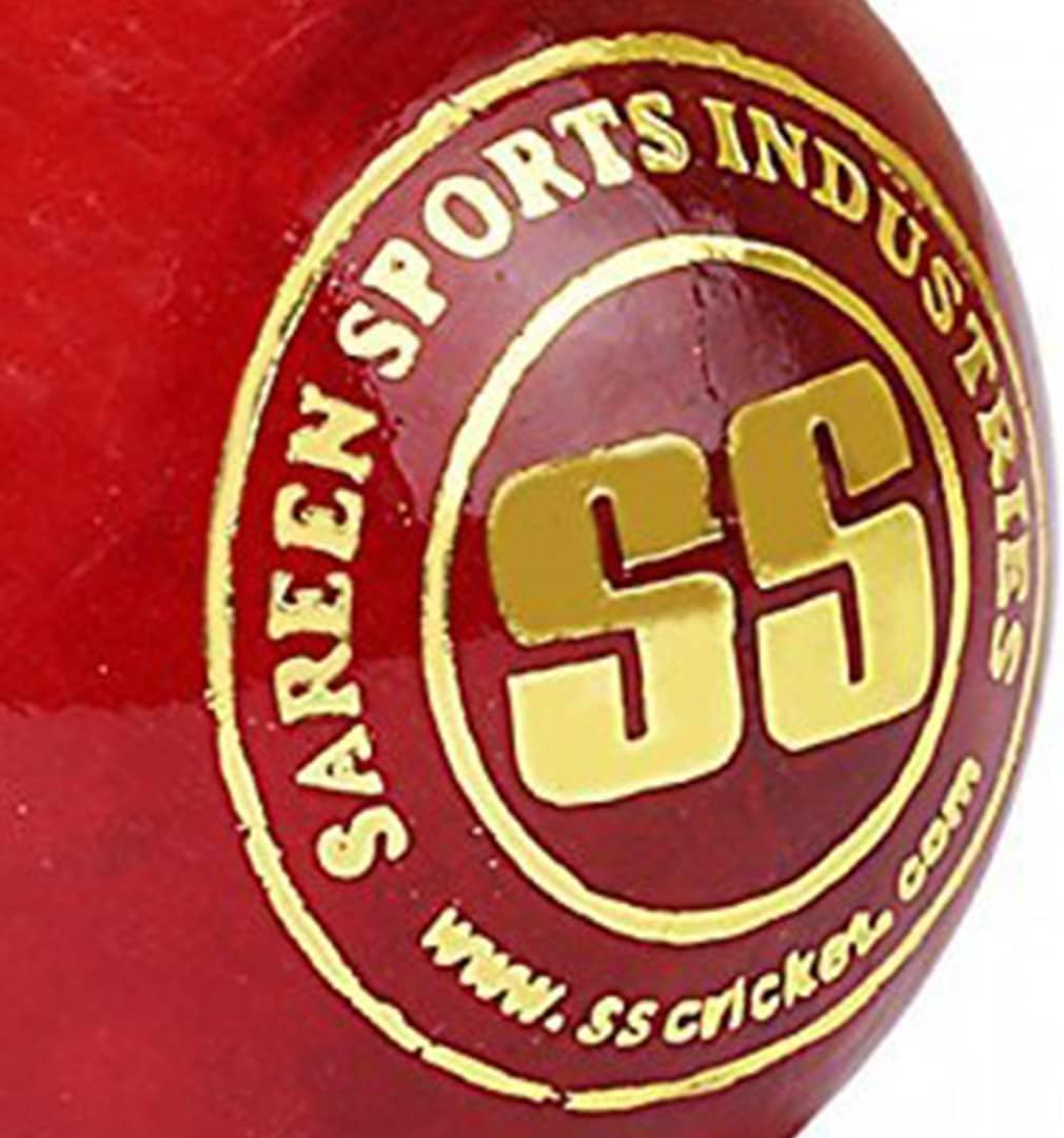SS Gutsy Cricketball aus Leder (rot, 6er-Pack) | Wasserfester Lederball | Geeignet für Übungsspiele | Turnierspiele | Kork