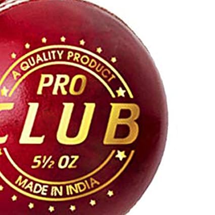 DSC 1501235 Pro Club Cricket Leather Ball (Red) | Waterproof leather ball | Suitable for training games | Tournament games | Top quality cork