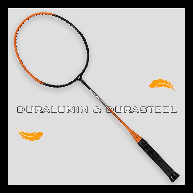 HUNDRED Powertek 100 (set of 2) full-string badminton racket (size: standard, grip size: G5) | Stringing | Material: aluminum | Maximum tension: 16-18lbs | for advanced players