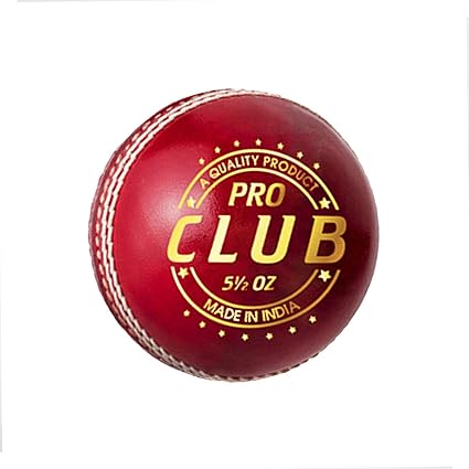 DSC 1501235 Pro Club Cricket Leather Ball (Red) | Waterproof leather ball | Suitable for training games | Tournament games | Top quality cork