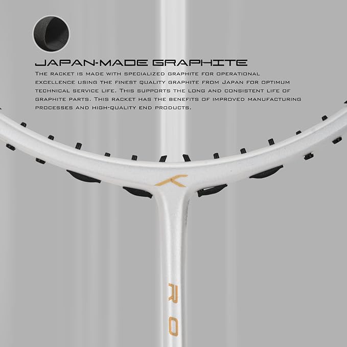 HUNDRED ROCK 88 Carbon Fiber Strung Badminton Racket with Full Racket Cover | For Intermediate Players | 78 grams | Maximum String Tension - 32lbs