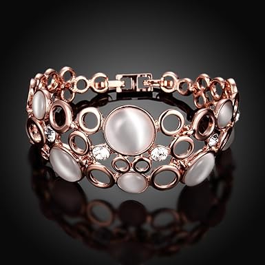 YouBella Stilvolles rosévergoldetes Kristallarmband | Material: Legierung | Größe: 2,6 | Modischer Kunstschmuck | Für Frauen und Mädchen | Langanhaltendes Finish | Geeignet für alle Gelegenheiten