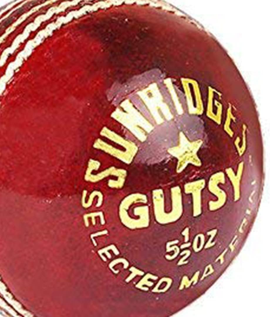 SS Gutsy Cricketball aus Leder (rot, 6er-Pack) | Wasserfester Lederball | Geeignet für Übungsspiele | Turnierspiele | Kork