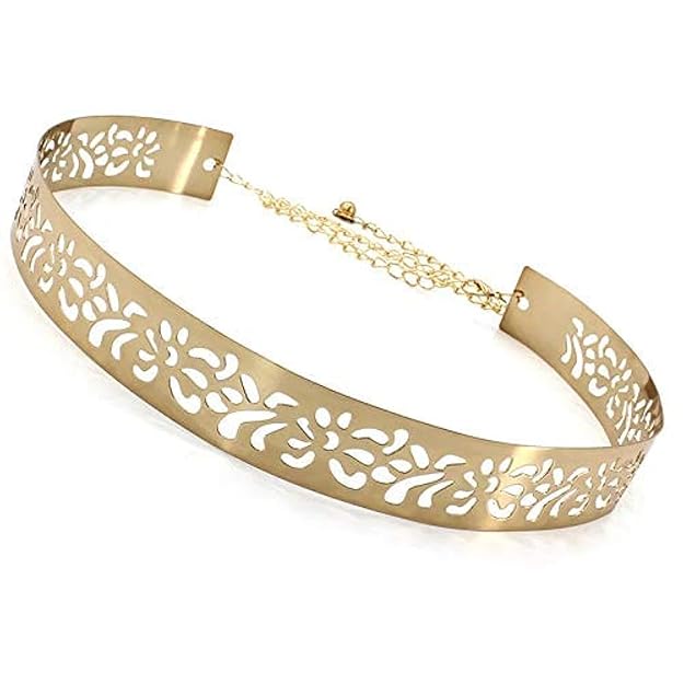 YouBella verstellbarer Taillengürtel | Für Frauen und Mädchen | Farbe: Gold | Metallplatte | Rostbeständig | Am besten zum Verschenken | Geeignet für alle Gelegenheiten | Hautfreundlich | Nicht allergisch