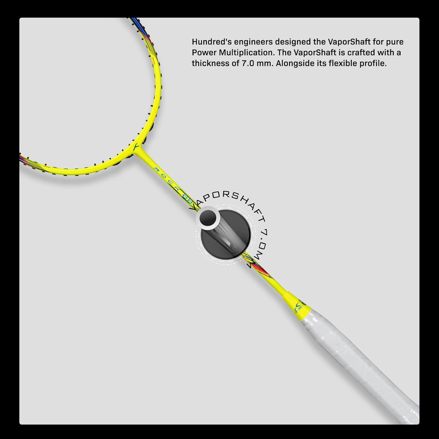 HUNDRED ROCK 88 Carbon Fiber Strung Badminton Racket with Full Racket Cover | For Intermediate Players | 78 grams | Maximum String Tension - 32lbs