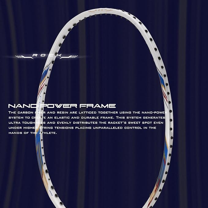 HUNDRED ROCK 88 Carbon Fiber Strung Badminton Racket with Full Racket Cover | For Intermediate Players | 78 grams | Maximum String Tension - 32lbs