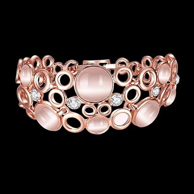 YouBella Stilvolles rosévergoldetes Kristallarmband | Material: Legierung | Größe: 2,6 | Modischer Kunstschmuck | Für Frauen und Mädchen | Langanhaltendes Finish | Geeignet für alle Gelegenheiten