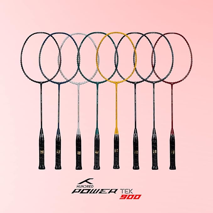 Hundred Powertek 900 Series Badmintonschläger aus Graphit mit vollständiger Abdeckung (Gewicht: 4 HE)
