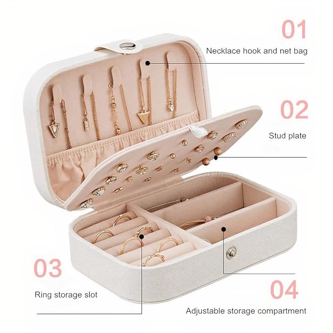 YouBella Tragbares Schmuck-Organizer-Etui | Mit Trennwänden | Rosa | Material: PU-Leder | Elegantes Aussehen | Ideal für den persönlichen Gebrauch und zum Vergolden | Mehrzweckspeicher | Für Frauen und Mädchen