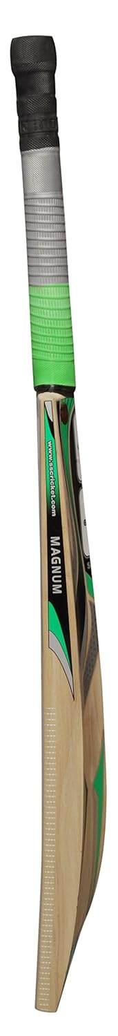 SS Sunridges Magnum Cricketschläger für Herren und Jungen (Beige) | Material: Kashmir Willow | Leichtgewicht | Kostenlose Hülle | Spielfertig | Für Fortgeschrittene Spieler | Ideal für Lederball