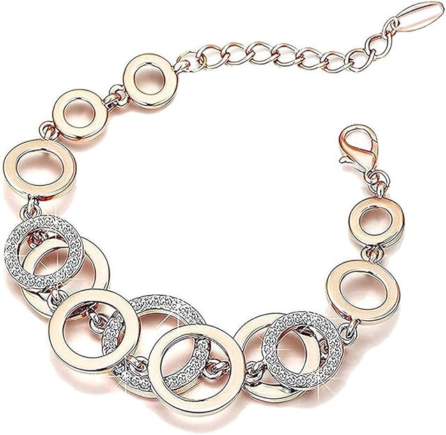 YouBella Rose Gold Crystal vergoldet Floral Armbänder für Frauen Mädchen