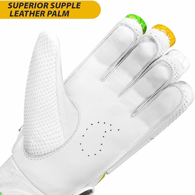 DSC Intense Attitude Cricket Batting Gloves | Color: Multicolor | Material: PU leather | for right-handed Batman | Lightweight | Reinforced protection in the two index fingers