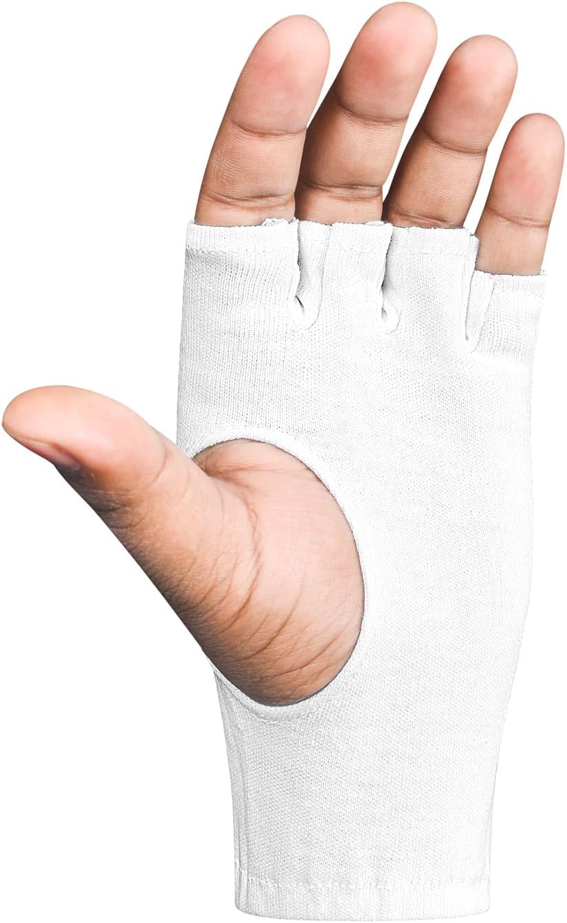 DSC Attitude Cricket Batting Inner Gloves | Baumwollmaterial | Cut Finger für besseren Grip | Schnellere Schweißabsorption | Kit für Männer und Jungen | Weiß