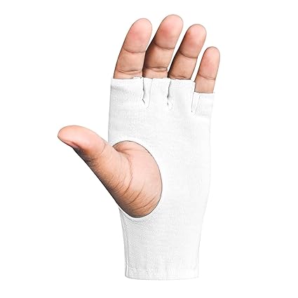 DSC Atmos1 Fingerless Lycra Back Cricket Batting Inner Gloves | Farbe: Weiß | Größe: Herren | Material: Baumwolle | mit PVC-Bündchen | Superior Rubber Grip | Rutschfest | Atmungsaktiv
