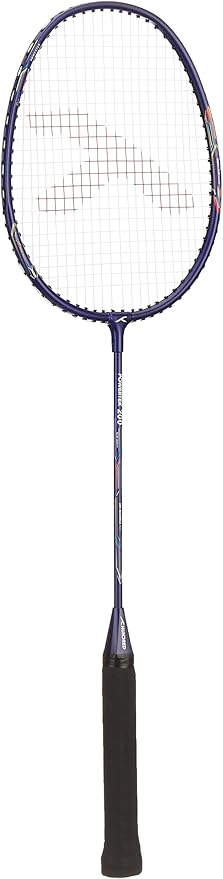 HUNDRED Powertek 200 Badmintonschläger mit Kopfabdeckung (Größe: Standard, Griffgröße:G5) | Besaitet | Material: Aluminium | Für fortgeschrittene Spieler | Gewicht: 95 Gramm | Maximale Saitenspannung - 18-20lbs