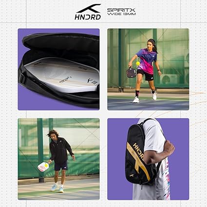 HUNDRED Spirit-X Wide Pickleball-Schläger | 13mm Kern | Power-Play | Inklusive Gratis-Tasche (Blau/Rot)