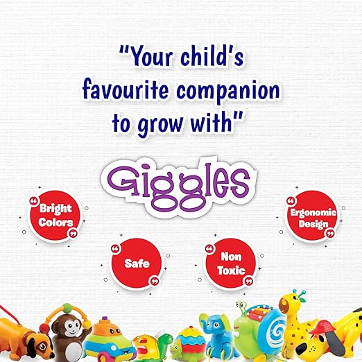 Giggles Funskool Stapelboot, Ziehspielzeug, stapelbares Spielzeug für Kinder, fördert das Lernen und die Entwicklung, lustige Aktivität für Babys, Geschenkset für Kinder, Alter ab 18 Monaten