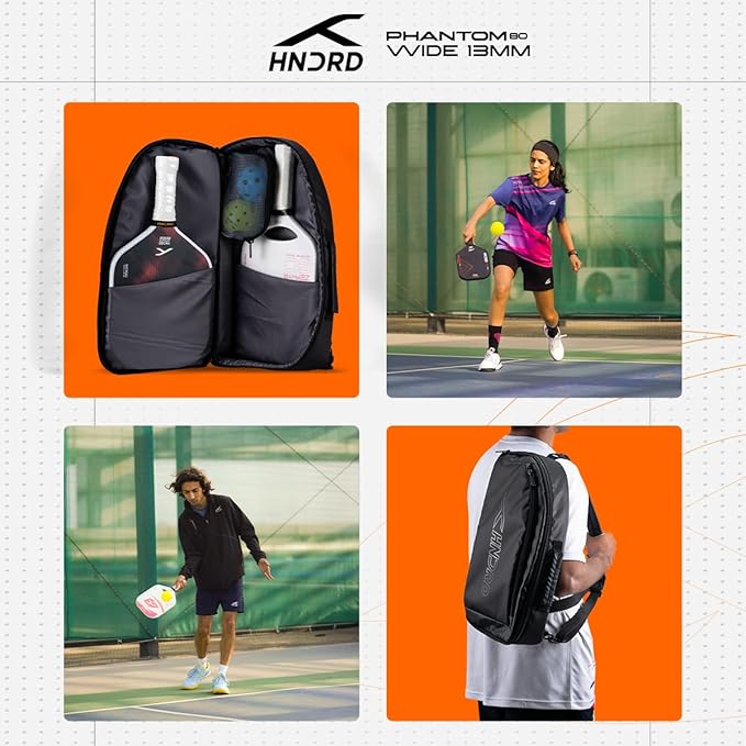 Hundred Phantom 20 Xtend Pickleball-Schläger | Power Play | Kostenlose Tasche inklusive (Schwarz/Weiß)