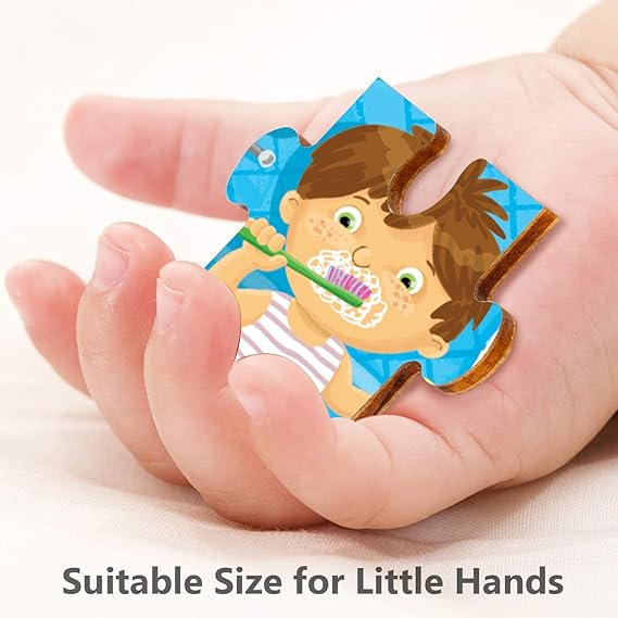 Webby 4 in 1 Everyday Life Wooden Puzzle Toy, 36 Pieces, Educational Puzzle Set for Toddlers, Develops Patience, Imagination, Colour Recognition & Hand-Eye Coordination, Safe, Eco-Friendly Wood