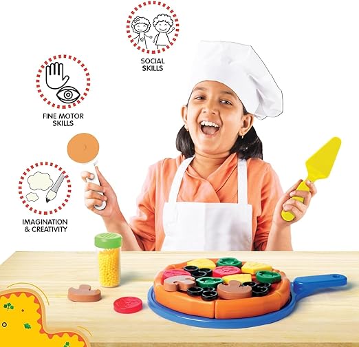 Funskool Giggles Meine erste Pizza, Rollenspielzeug, Essensset mit 15 Belägen, Rollenspiel, Spielzeug für Kinder und Kleinkinder, ab 3 Jahren, mehrfarbig