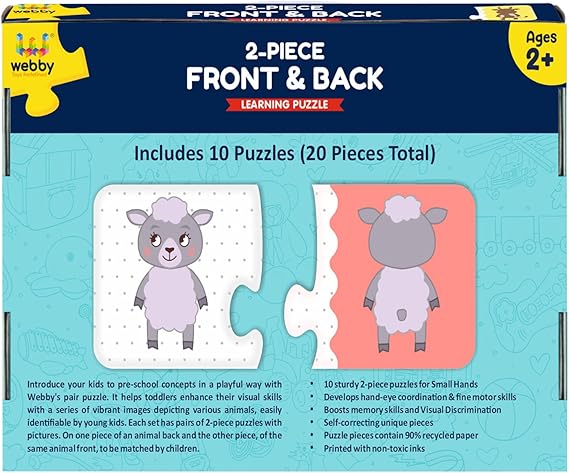 Webby Learning Pack Puzzle Lernspielzeug für Kinder Fördert die Gehirnfunktion, Konzentration und motorischen Fähigkeiten 10 bunte Puzzles – interaktives Lernen