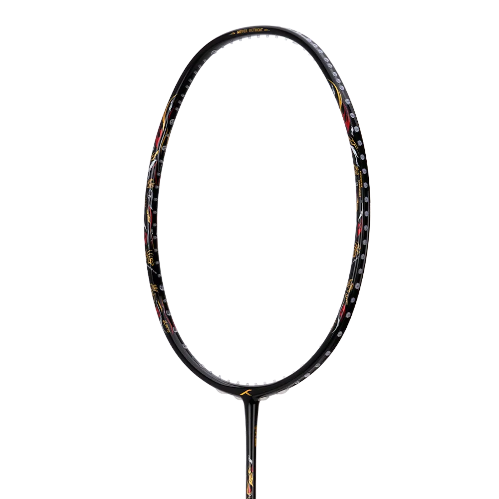 HUNDRED Battle 900-4U Badminton Racket with Graphite String and Complete Racket Cover (Black)