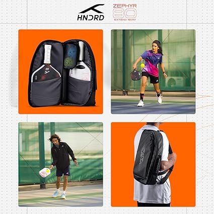 Hundred Zephyr 80 Pickleball-Schläger | Verlängert | 16 mm/13 mm Dicke | USA-zugelassen | Japanische Rohkarbonfaser | Leicht, schnelle Schwunggeschwindigkeit, maximale Kraft und Kontrolle | Weiß-Orang