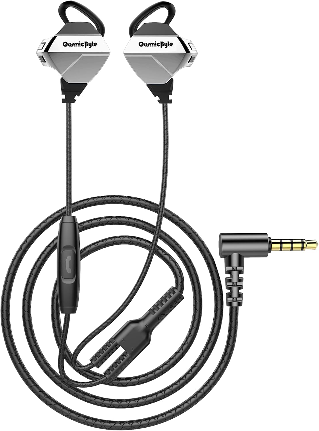 Cosmic Byte CB-EP-04 Gaming Wired In Ear Earphones with Mic with Detachable for PC, PS4, Mobiles, Tablets (Black/Silver)