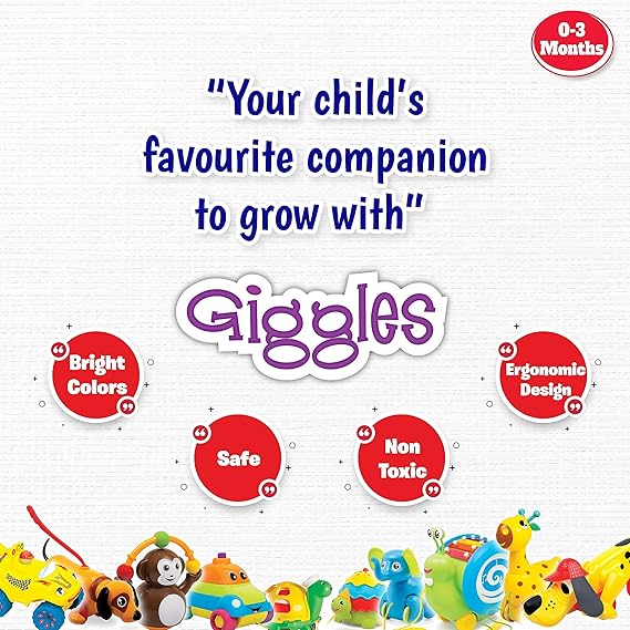 Giggles Funskool Link Stack N Nest, stapelbare und ineinandersteckbare Spielzeugklötze für Kinder, fördert das Lernen und die Entwicklung, lustige Aktivität für Babys, Geschenkset für Kinder ab 6 Monaten