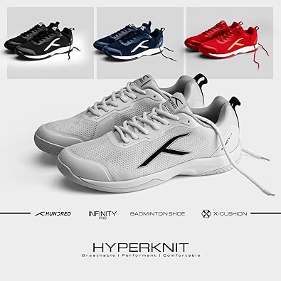 HUNDRED Infinity Pro Non-Marking Professional Badminton Shoe for Men