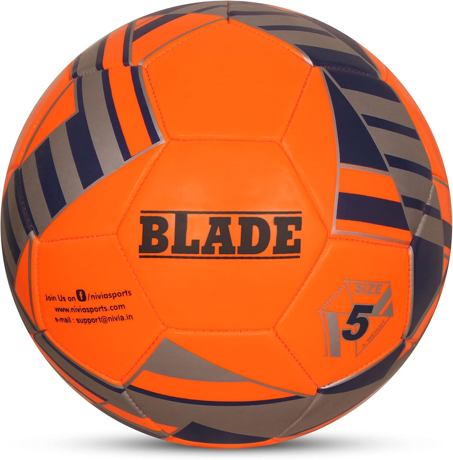 NIVIA Unisex Adult Blade Machine Stitched Football, Orange, 5
