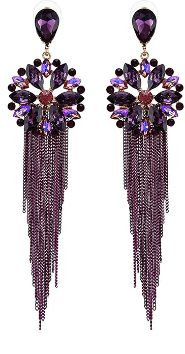 YouBella Schmuck Ohrringe | Farbe: Schwarz | Kristall-Quasten-H&made-Ohrringe für Mädchen und Frauen | Am besten zum Verschenken | Hochzeit | Stilvoll | Partykleidung | Mode | Geeignet für alle Gelegenheiten
