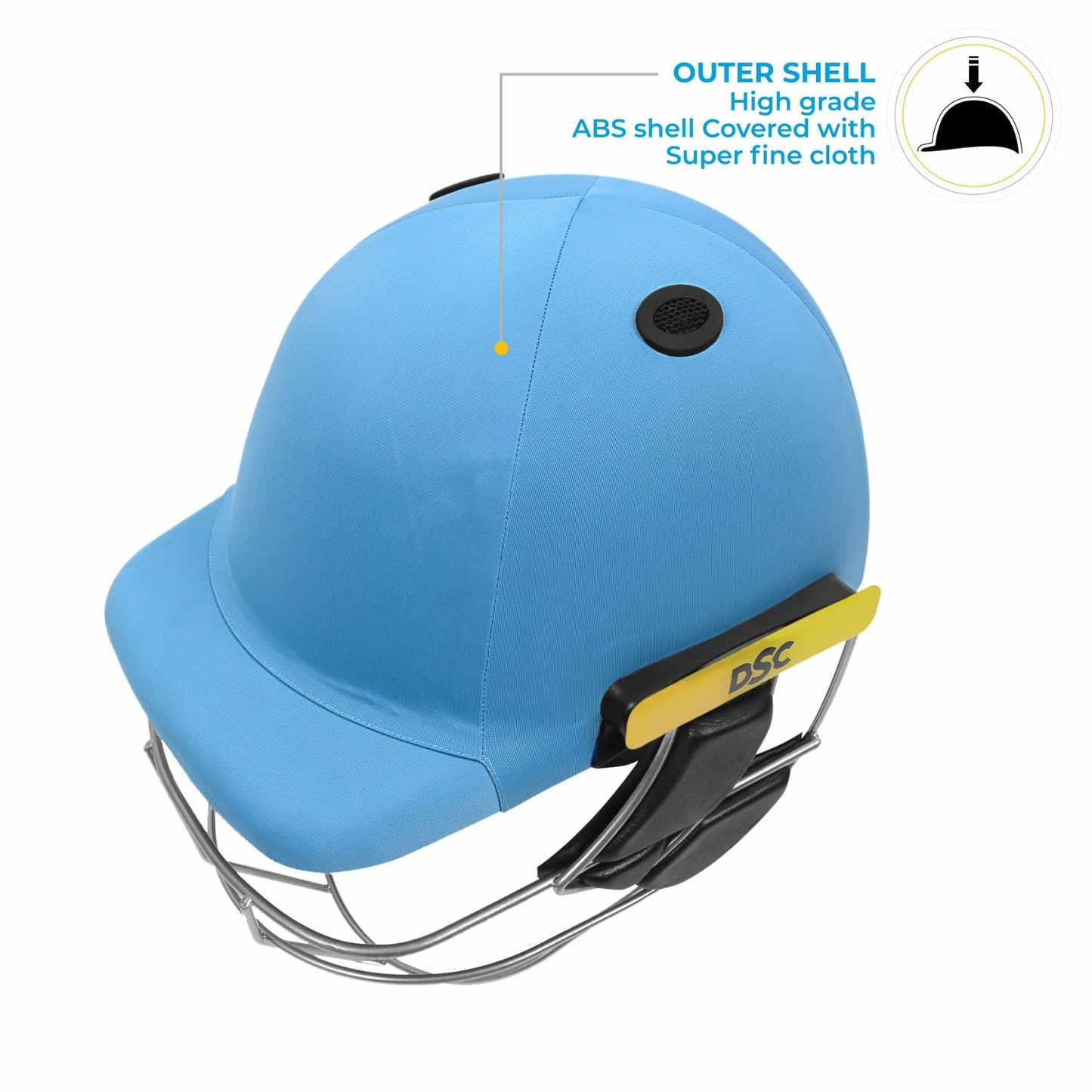 DSC Avenger PRO Premium Cricket-Helm | Für Männer & Jungen | Fester Federstahlgrill | Rückenstützriemen | Nackenschutz | Leichtgewicht