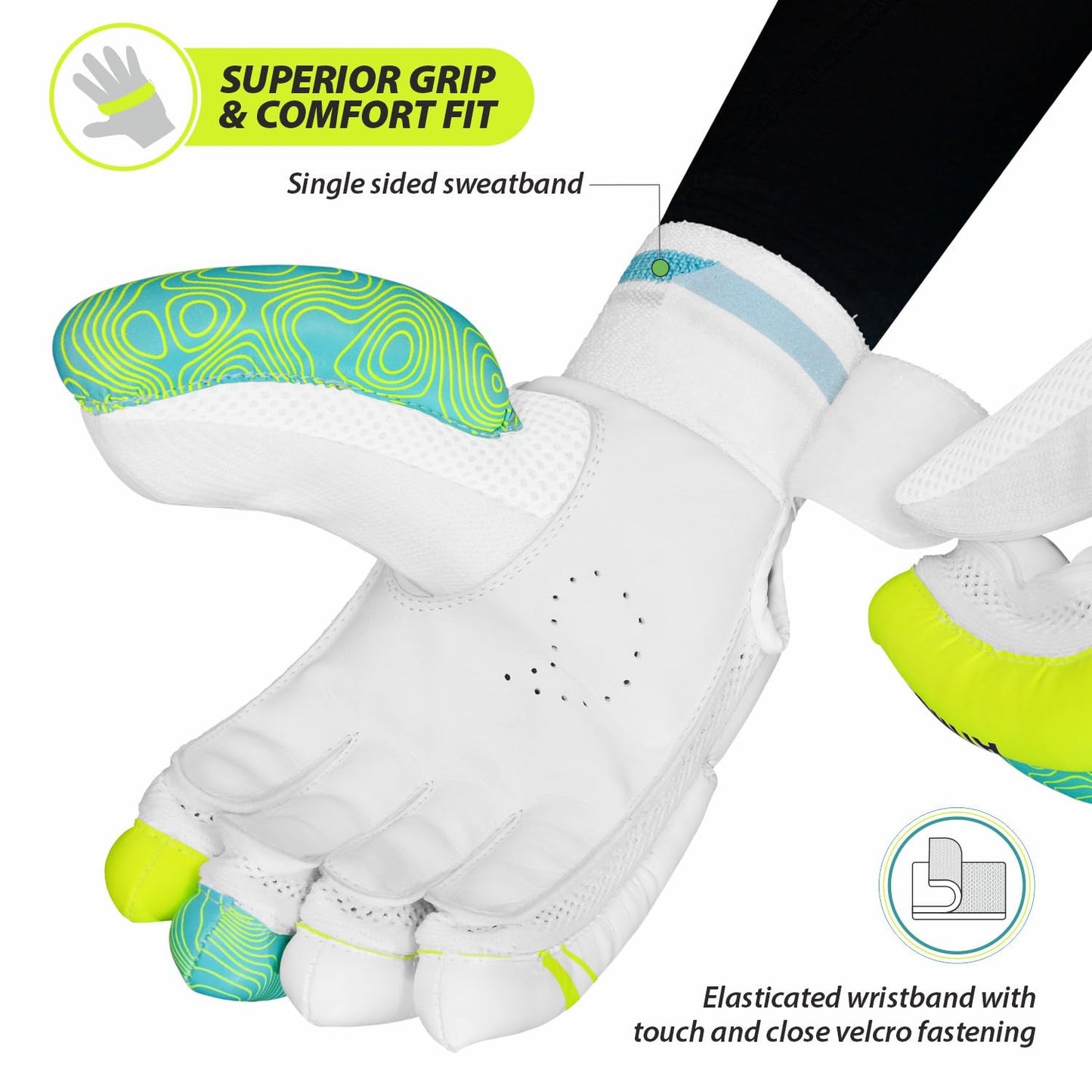 DSC Condor Atmos Cricket Batting Gloves | Multicolor | Für Linkshänder Batsman