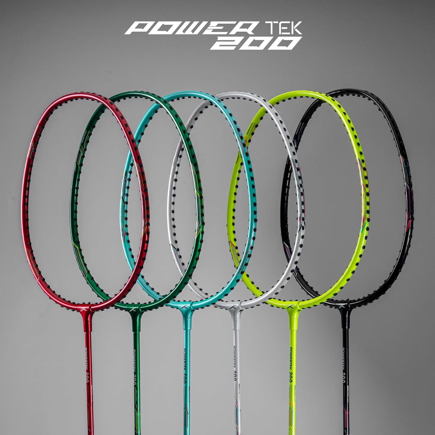 HUNDRED Powertek 200 PRO Badminton Racket with Head Cover (Size: Standard, Grip Size: G5) | Strung | Material: Aluminum | For advanced players | Weight: 95 grams | Maximum string tension - 18-20lbs