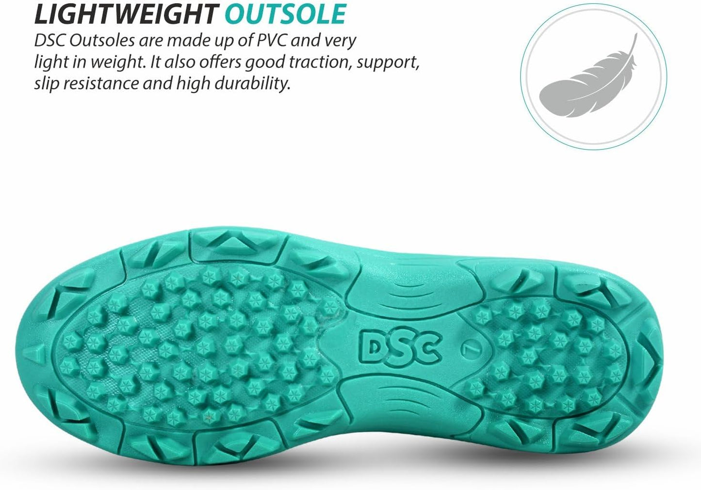 DSC Belter Cricket Schuhe | Teal Blue | Für Jungen und Männer | Eva Sock Liner | Leichte Sohle | Langlebig