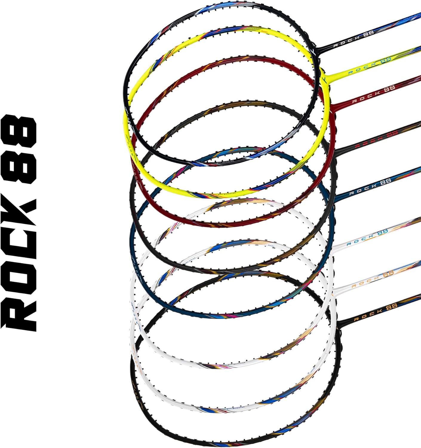HUNDRED ROCK 88 Carbon Fiber Strung Badminton Racket with Full Racket Cover | For Intermediate Players | 78 grams | Maximum String Tension - 32lbs