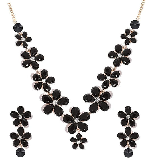 YouBella Fashion Afghani Tribal Jewelry Set for Women and Girls | Necklace and Earrings Set | Color: Black | Gold-Plated | For Gifting and Weddings | Skin-Friendly