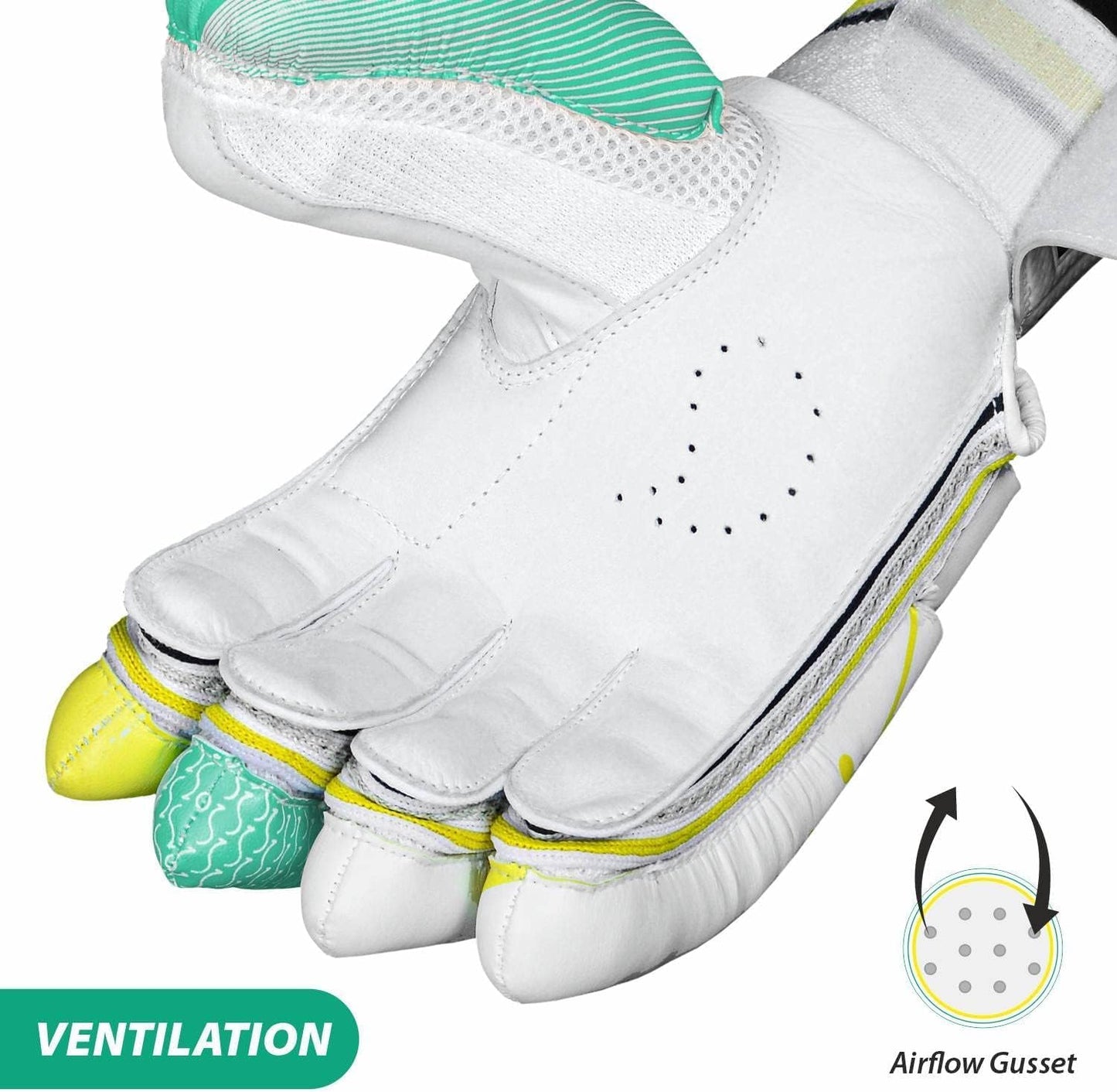 DSC Intense Attitude Cricket Batting Gloves | Color: Multicolor | Material: PU leather | for right-handed Batman | Lightweight | Reinforced protection in the two index fingers