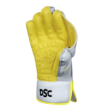 DSC Condor Flite Cricket Wicket Keeping Gloves | Farbe: Weiß | Größe: Herren | Für Jungen & Herren | Material: Leder | Bessere Flexibilität und Grip | Voller Schutz