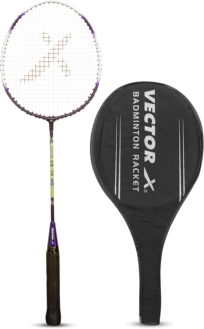 Vector X Badminton Racket | Size: 3 7/8 inches | For men and boys | Material: Aluminum | Best for professional athletes training and competition, outdoor play, backyards