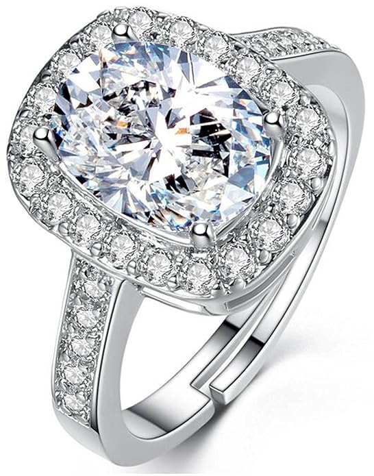 Youbella Solitaire Crystal Jewelry Silver Plated Ring for Women (Silver)(Ybrg_20019)