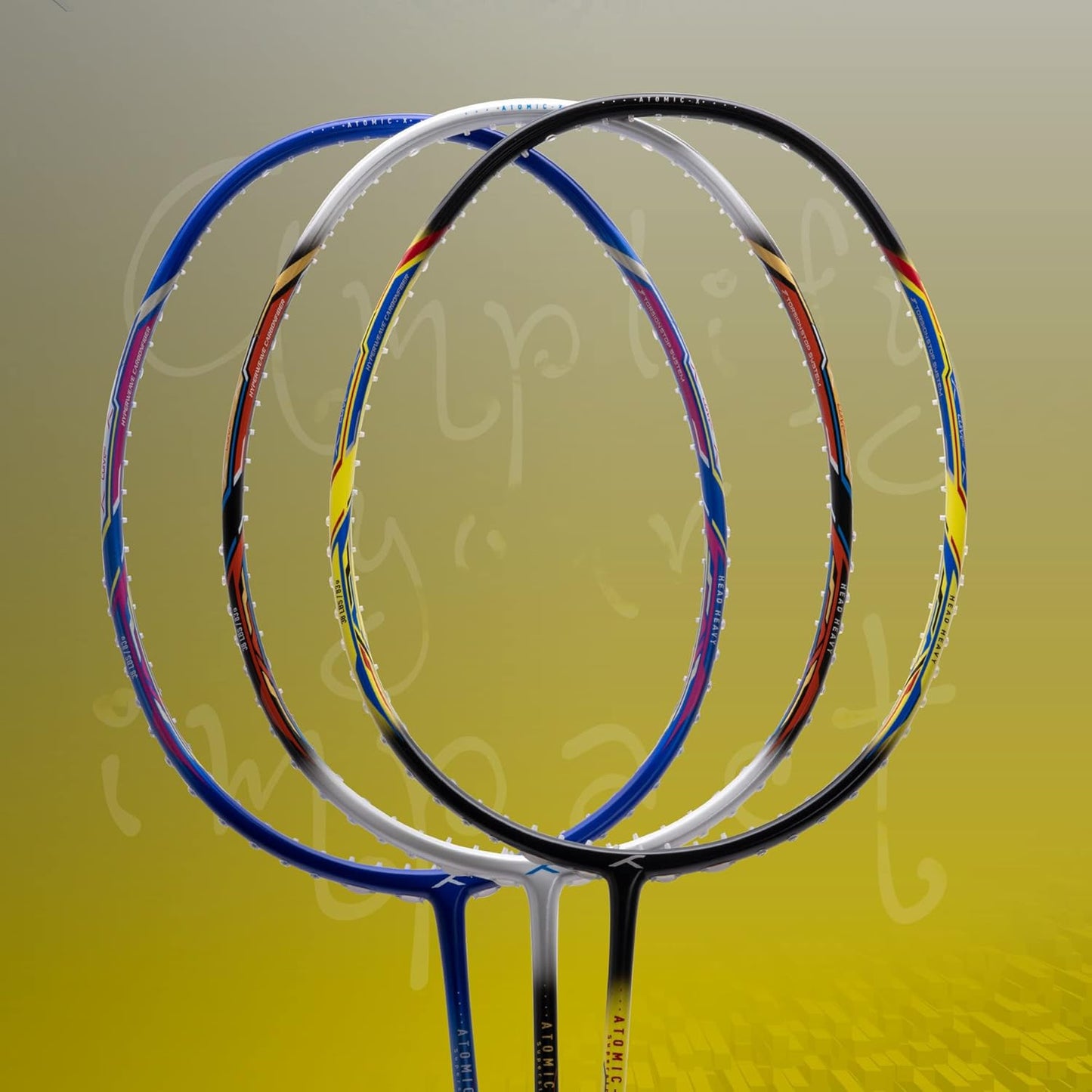 Hundred ATOMIC-X 38 CTRL-strung badminton racket, 2S026-2